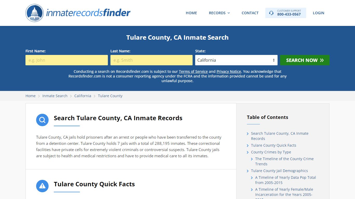 Tulare County, CA Inmate Lookup & Jail Records Online