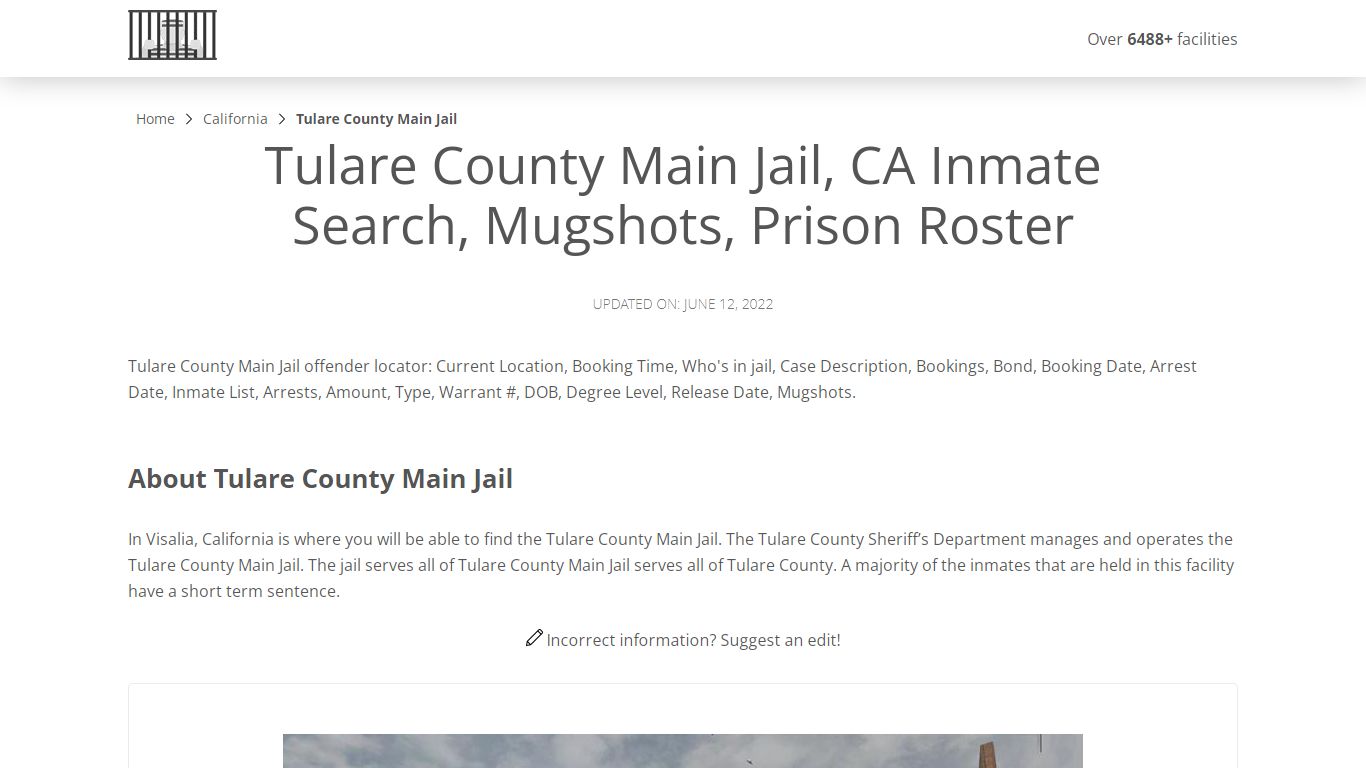 Tulare County Main Jail, CA Inmate Search, Mugshots ...